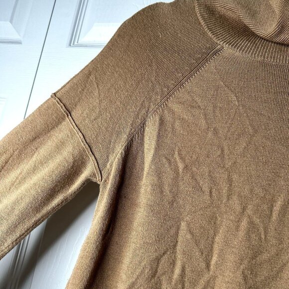 KF/KaufmanFranco Collective Tan Wool Blend Turtleneck Sweater Women's Medium M - Picture 6 of 9
